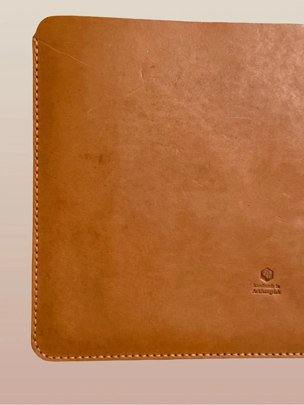 Brown Leather iPad Pro 13” or Smaller Sleeve Case with Pencil Holder Stitched